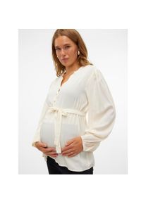MAMALICIOUS, Unisex, Umstandsshirt &raquo;MLMERCY LIA L/S WO TOP 2F NOOS&laquo; mit Knopfverschluss, aus Viskose, lockere Passform, Langarm, birch, M, 