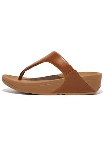 fitflop, Unisex, Dianette &raquo;LULU LEATHER TOEPOST&laquo; Zehentrenner, Pool Slides, Pantolette, Badeschuh mit Keilabsatz, hellbraun, 40, Casual Slides f&uuml;r den