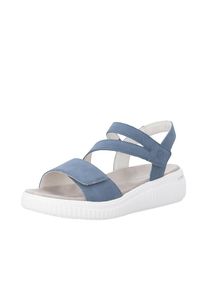 Remonte, Unisex, Plateausandale Sommerschuh, Sandalette mit Lite ́n Soft-Ausstattung, jeansblau, 40, Bequeme Sandale mit praktischen Klettverschl&uuml;ssen