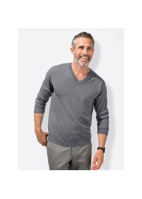 Marco Donati, Unisex, V-Ausschnitt-Pullover &raquo;V-Pullover&laquo;, grau, meliert, 46, Schurwolle (Merino)