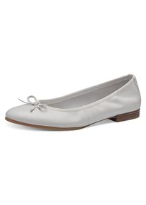 Tamaris, Unisex, Ballerina Flats, Slipper, Businessschuh mit dekorativer Schleife, wei&szlig;, 38 (5), Ballerina in klassischer Form