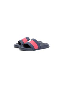 Tommy Hilfiger, Unisex, Pantolette &raquo;CORE HILFIGER FLAG POOL SLIDE&laquo; Strandschuh, Flats, Schlupfschuh in typischen Tommy Farben, dunkelblau, 41, F&uuml;r Bad