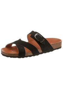 VERBENAS, Unisex, VERBENAS Pantolette &raquo;RUBI SERRAJE&laquo; Sommerschuh, Hausschuh, Urlaubsschuh mit verstellbarer Schnalle, schwarz, 41, Ideale Pantolette 
