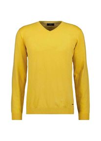 Ragman, Unisex, Ragman V-Ausschnitt-Pullover, zitrone, 532, 56, Gestrickte Ellbogen-Patches