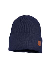 MaxiMo, Unisex, MaxiMo Beanie Strick, breiter Umschlag, gef&uuml;ttert, w&auml;rmend, weich, unifarben, navy, 53, M&uuml;tze mit dezentem Label von MaxiMo