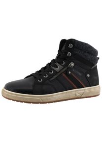 Mustang Shoes, Unisex, Sneaker &raquo;Merian&laquo; High Top Sneaker, Schn&uuml;rboots mit Reissverschluss, schwarz, 45, Modischer Sneaker in bequemer Form