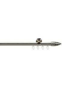 Liedeco, Gardinenstange &raquo;Menorca edelstahl-optik&laquo; &Oslash; 20 mm 1 l&auml;ufig-l&auml;ufig Fixmass, edelstahlfarben, Metall