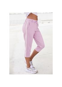 Lascana, Unisex, Lascana Caprihose mit seitlichen Streifen, Loungewear, altrosa, 34, N-Gr, Weiche elastische Caprihose