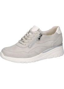 Waldl&auml;ufer Waldl&auml;ufer, Unisex, Keilsneaker &raquo;H-CARLA&laquo; Komfortschuh, Schn&uuml;rschuh, Halbschuh mit Keilabsatz, hellgrau, wei&szlig;, 6 (39), Schn&uuml;rer mit seitlichem 