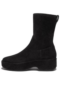 fitflop, Unisex, Plateaustiefelette &raquo;F-LUMA&laquo; Stiefel, Chunky Boot mit Stretch-Schaft, schwarz, 40, Modische Stiefelette mit praktischem 