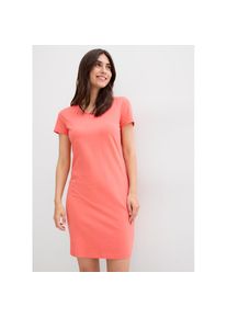 bonprix, Unisex, bonprix Jerseykleid bequeme Passform, aus Baumwolle mit Elasthan, Kurzarm-Design, helllachs, 36/38 (S), N-Gr, Bequeme Passform sorgt 