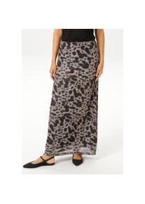 Aniston Casual, Unisex, Aniston CASUAL Maxirock im extravaganten Flecken-Dessin, taupe, braun, hellbraun, 34, Rock aus elastischer Mesh-Qualit&auml;t