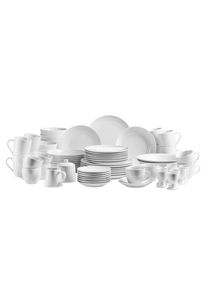 M&auml;ser Kombiservice , Weiss , Keramik , 68-teilig , Uni , 230 ml,230 ml,250 ml,290 ml , Geschirr, Geschirr-Sets, Kombiservice