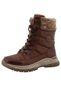 Mustang Shoes, Unisex, Winterboots &raquo;Raissa&laquo; Schn&uuml;rboots, Winterstiefel mit TEX-Membrane, cognac, 40, Snowboots mit Strickkragen am Schaft