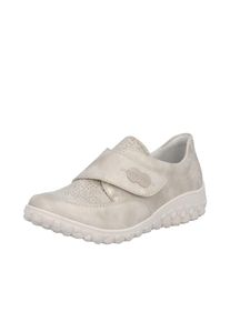 Rieker, Unisex, Klettschuh Slipper, Halbschuh mit floralem Druck, creme, 42, Halbschuh mit praktischem Klettverschluss