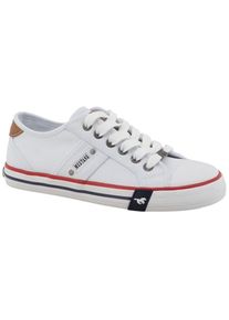 Mustang Shoes, Unisex, Sneaker &raquo;Winona&laquo; Freizeitschuh, Halbschuh, Schn&uuml;rschuh mit seitlichem Logoschriftzug, wei&szlig;, 41, Sneaker mit Kontrastbesatz und 