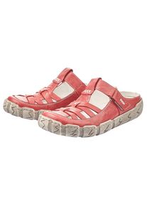 Rieker, Unisex, Clog Sabot, Sommerschuh, Schlappen, Hausschuh mit Ziern&auml;hten, rot, 36, Sommerlicher Clog mit Klettverschluss-Riemchen