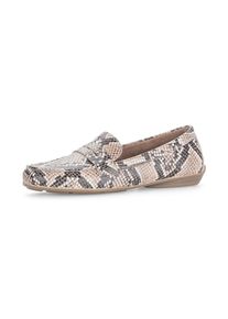 Gabor, Unisex, Slipper , Schlupfschuh, Fr&uuml;hlingsschuh, Businessschuh mit Zierriegel, sand, schwarz, 39, Trendiger Slipper in angesagten Snake-Look