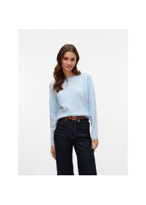 V&eacute;ro Moda Vero Moda, Unisex, Rundhalspullover &raquo;VMDOFFY LS O-NECK BLOUSE GA NOOS&laquo; Materialmix, regular fit, cashmere blau melange, M, Kuscheliger Basic Pullover 