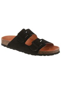 VERBENAS, Unisex, VERBENAS Pantolette &raquo;Randell Velour&laquo; Sommerschuh, Flat, Hausschuh mit Softfussbett, schwarz, 42, Pantolette mit ergonomisch 