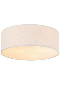 Novel Deckenleuchte , Naturfarben, Weiss , Metall, Kunststoff, Textil , 37x13x37 cm , Lampen & Leuchten, Innenbeleuchtung, Deckenlampe, Deckenlampen