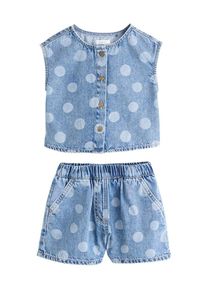next, Filles Set, bleu denim / bleu clair