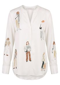 HERZENS - Long-Bluse, weiss, Gr. 46, Seide