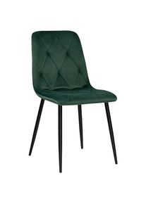 CARRYHOME Stuhl , Gr&uuml;n, Schwarz , Metall, Textil , Rundrohr , 43x84x56 cm , Esszimmer, Stuhl, Esszimmerst&uuml;hle