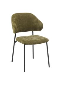 Mid.you Stuhl , Gr&uuml;n, Schwarz , Metall, Textil , Rundrohr , 52x83x61 cm , Esszimmer, Stuhl, Esszimmerst&uuml;hle