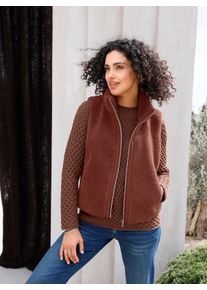 WITT Damen Teddyweste mit seitlichen Taschen, rotbraun, Gr&ouml;&szlig;e 46, 100% Polyester