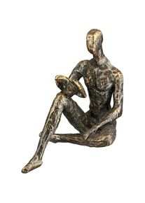 Gilde, Gilde Skulptur &raquo;Skulptur Person Reading&laquo;, bronzefarben, Kunstharz, B/H/T: 9,5 cm x 14 cm x 14,5 cm