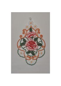 Stickereien Plauen, Fensterbild &raquo;Rosen&laquo;, bunt, Textil