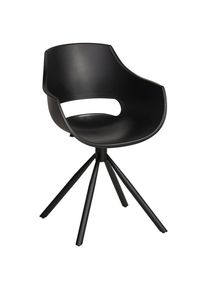 Livetastic Armlehnstuhl , Schwarz , Metall, Kunststoff , S&auml;ule , 58x88x58 cm , Sitzfl&auml;che 360&deg; drehbar , Esszimmer, Stuhl, Armlehnst&uuml;hle
