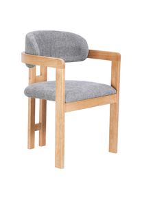Livetastic Armlehnstuhl , Grau, Eichefarben , Holz, Textil , Kautschukholz , massiv , eckig , 60x80x52 cm , Esszimmer, Stuhl, Polsterst&uuml;hle