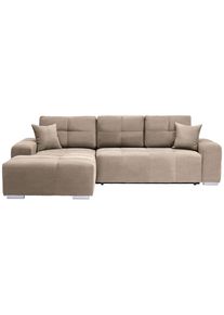 CARRYHOME Ecksofa , Beige , Kunststoff , Uni , F&uuml;llung: Schaumstoff,Schaumstoff , Ottomane links, L-Form , 280x194 cm , Stoffauswahl, Liegefunktion, seitenverkehrt erh&auml;ltlich, R&uuml;cken echt , Wohnzimmer, Sofas & Couches, Wohnlandschaften, Ecksofas