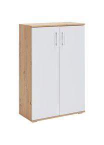 Xora Schuhschrank , Weiss, Eiche Artisan , Kunststoff , 5 F&auml;cher , 70x106x33.4 cm , Typenauswahl, stehend , Garderobe, Schuhaufbewahrung, Schuhschr&auml;nke