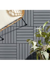 Ambia Garden Terrassenfliese , Grau, Schwarz , Holz, Kunststoff , Akazie , massiv , 30x2.4x30 cm , Gartenzubeh&ouml;r, Terrassenfliesen