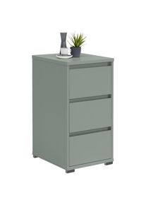 CARRYHOME Nachttisch , Graugr&uuml;n , Kunststoff , 3 Schublade(n) Schubladen , 40.1x78.9x48 cm , Schlafzimmer, Nachttische