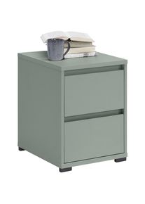 CARRYHOME Nachttisch , Graugr&uuml;n , Kunststoff , 2 Schublade(n) Schubladen , 40.1x54.8x48 cm , Typenauswahl , Schlafzimmer, Nachttische