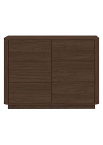 Mid.you Kommode , Walnussfarben , Holzwerkstoff , 6 Schublade(n) Schubladen , 115.2x85.5x40 cm , stehend , Kleinm&ouml;bel, Kommoden, Kommoden