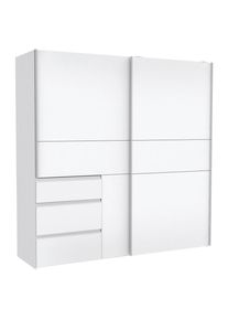 CARRYHOME Schwebet&uuml;renschrank , Weiss , Holzwerkstoff , 3 F&auml;cher , 3 Schublade(n) Schubladen , 200x200x61 cm , Typenauswahl, In verschiedenen Gr&ouml;ssen erh&auml;ltlich , Schlafzimmer, Komplette Schlafzimmer und Serien, Schlafzimmerserie