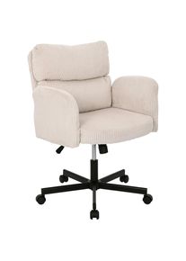 Livetastic Drehstuhl , Beige , Holz, Metall, Kunststoff, Textil , Pappel , Sperrholz , Drehkreuz , 73x85-95x65 cm , Sitzfl&auml;che 360&deg; drehbar , B&uuml;rom&ouml;bel, B&uuml;rost&uuml;hle, Drehstuhl