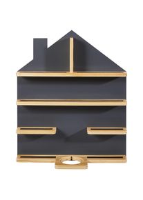 Ben'n'jen Regal f&uuml;r Toniebox und Figuren , Grau, Naturfarben , Holz , Kiefer,Kiefer,Kiefer , massiv , H&auml;uschen , 5 F&auml;cher , 50x60x15 cm , FSC , Typenauswahl, Toniebox und tonies&reg;-Figuren kompatibel , Wohnzimmer, Regal, Wandregal