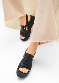 Mustang Plateau-Sandalen mit Nieten in schwarz, Gr&ouml;sse 39, Mustang