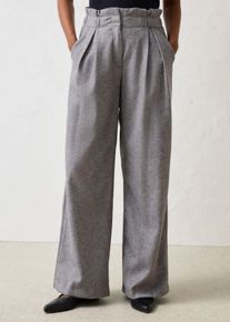Weite Bundfaltenhose mit weichem Wollanteil in grau, Gr&ouml;sse 38, bonprix