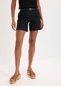 Shorts mit Lochstickerei in schwarz, Gr&ouml;sse 48, 98% Baumwolle, bonprix