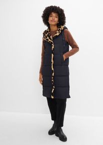 Steppweste mit Teddyfleece in schwarz, Gr&ouml;sse 44, bonprix