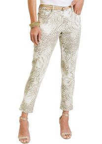 7/8 Stretchhose bedruckt in beige, Gr&ouml;sse 42, 97% Baumwolle, bonprix
