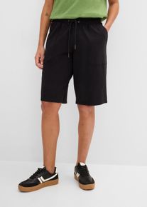 Sweat-Bermuda aus reiner Baumwolle in schwarz, Gr&ouml;sse 36/38 (S), 100% Baumwolle, bonprix