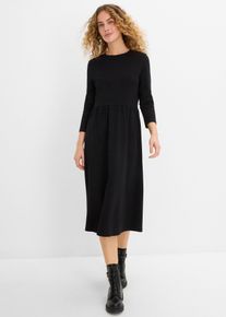 Shirtkleid aus reiner Bio-Baumwolle in schwarz, Gr&ouml;sse 48/50 (XL), 100% Baumwolle, bonprix
